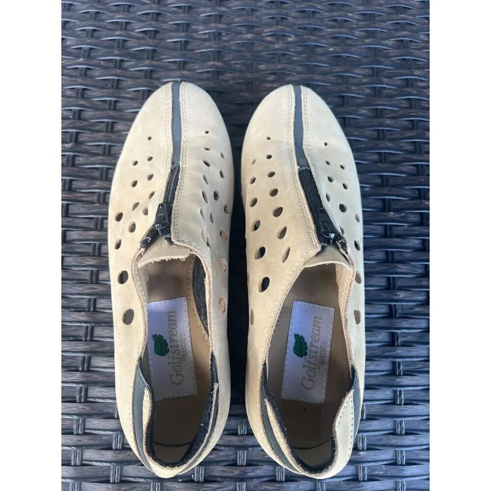 Golfstream Women Leather Perforated Golf Shoes Size 7.5M